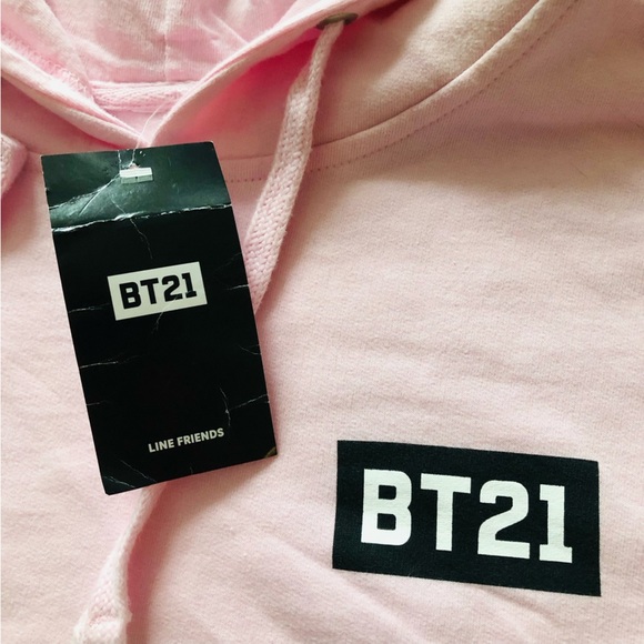 NWT Anti Social Social Club x BT21 Baby Pink Logo Hoodie Size S - Picture 9 of 13